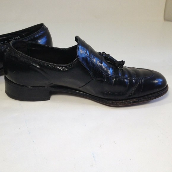 Vintage Florsheim Imperial Men\'s Black Dress Shoes 8.5 D Tassel Loafers 766502